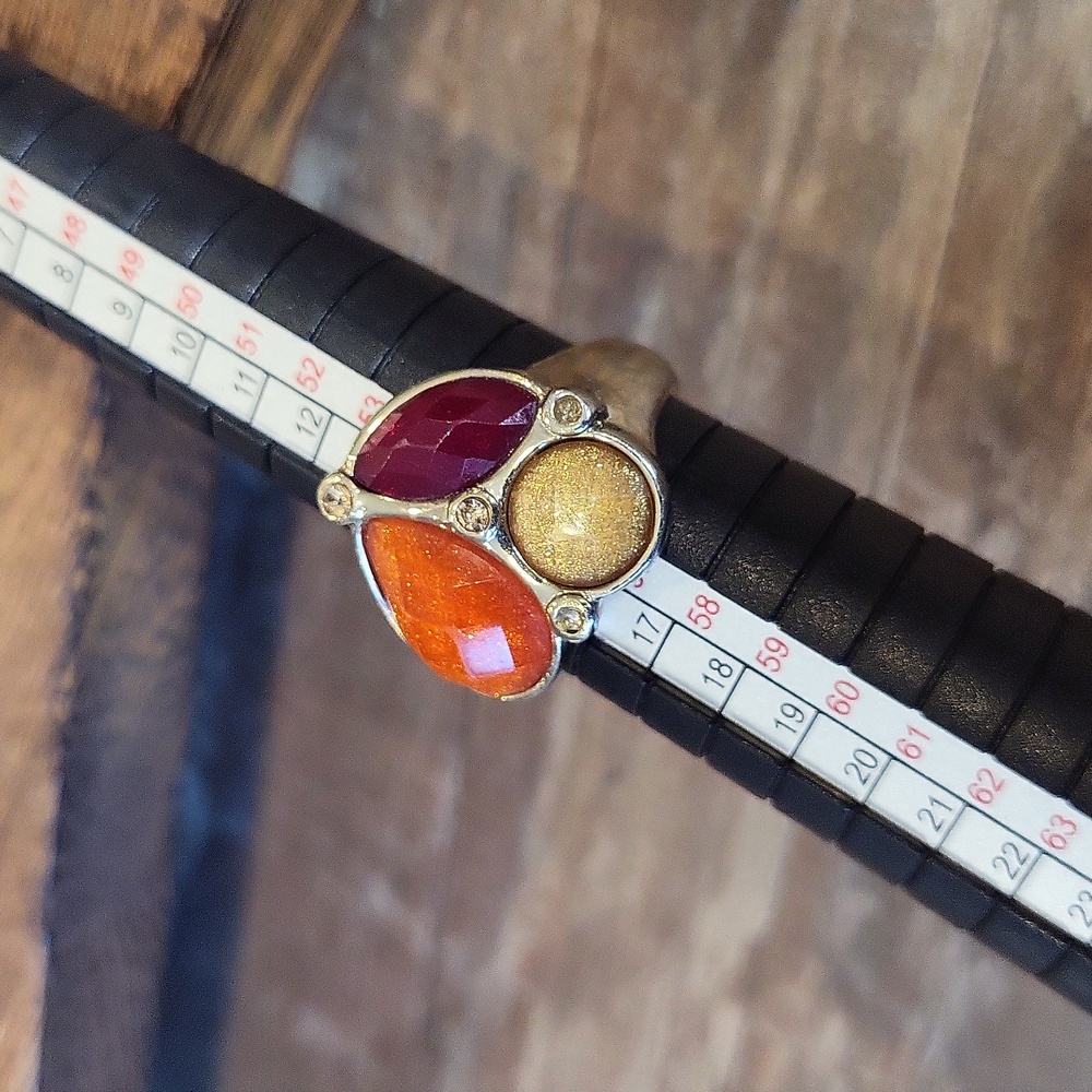 Premier Designs Faceted Gemstones Rhinestone Detail Poppy Ring, 7.5 - Picture 8 of 9